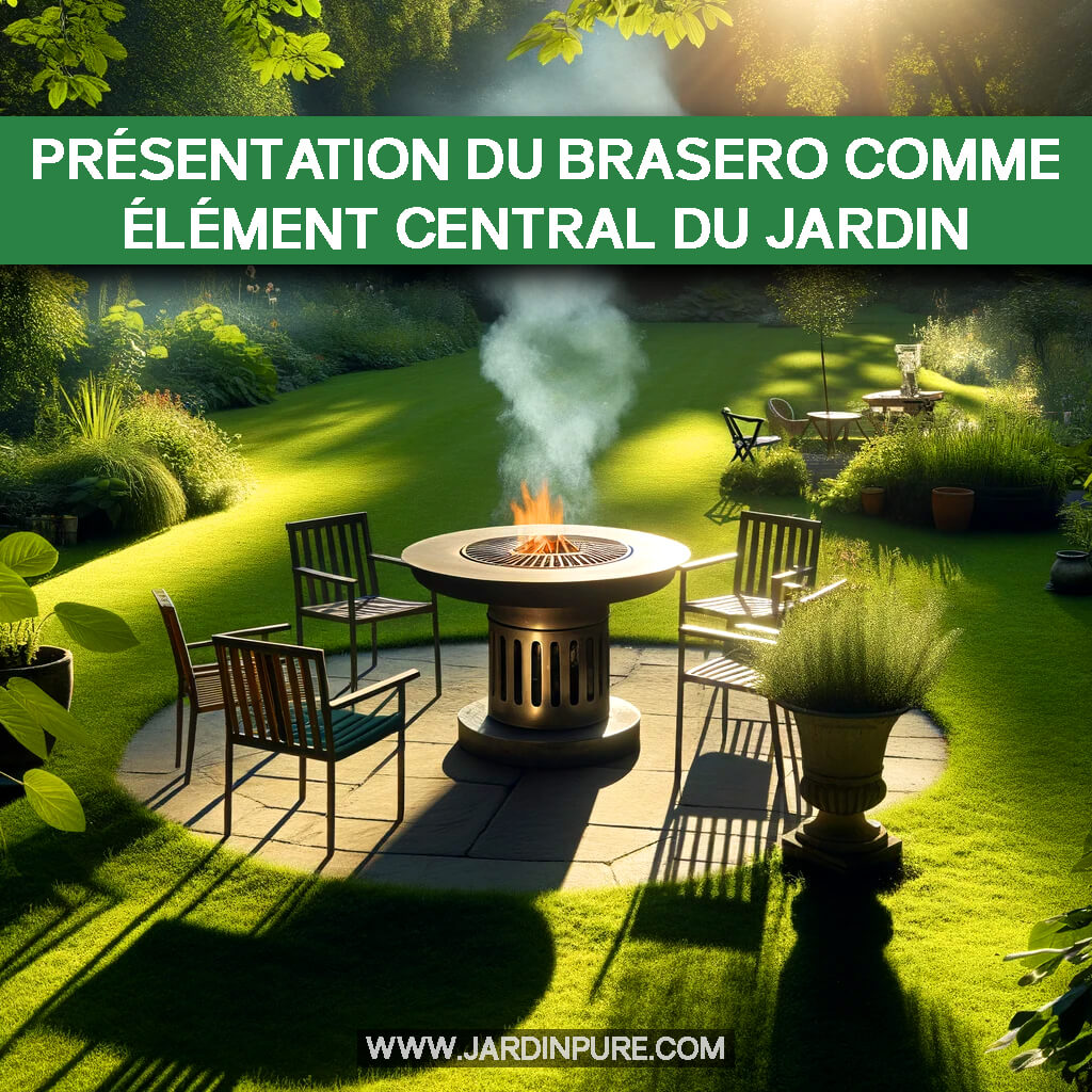 Présentation du brasero comme élément central du jardin