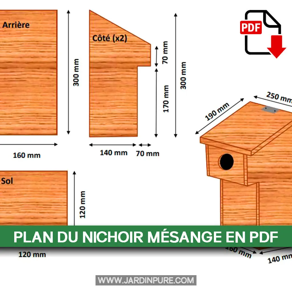 Plan du Nichoir Mésange en PDF