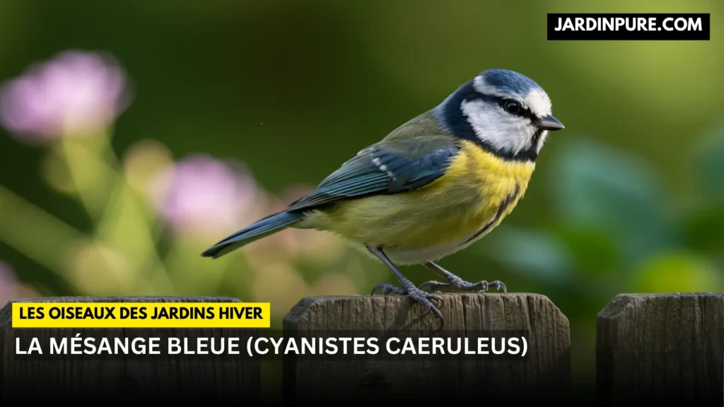 Les Oiseaux des Jardins Hiver :La Mésange bleue (Cyanistes caeruleus)
